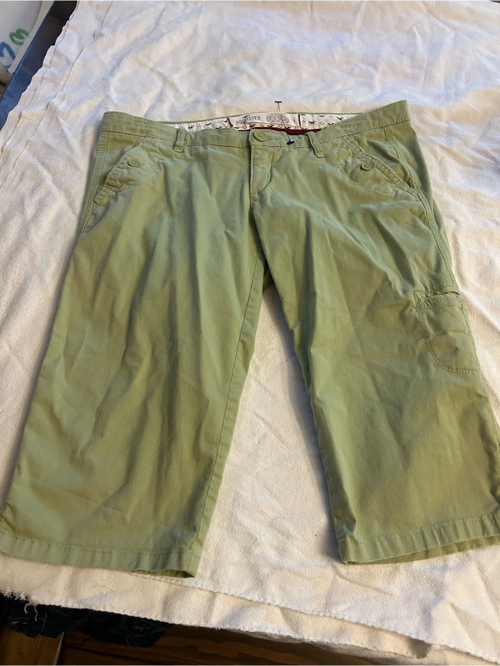 Hollister Light Sage Green Cotton Pants